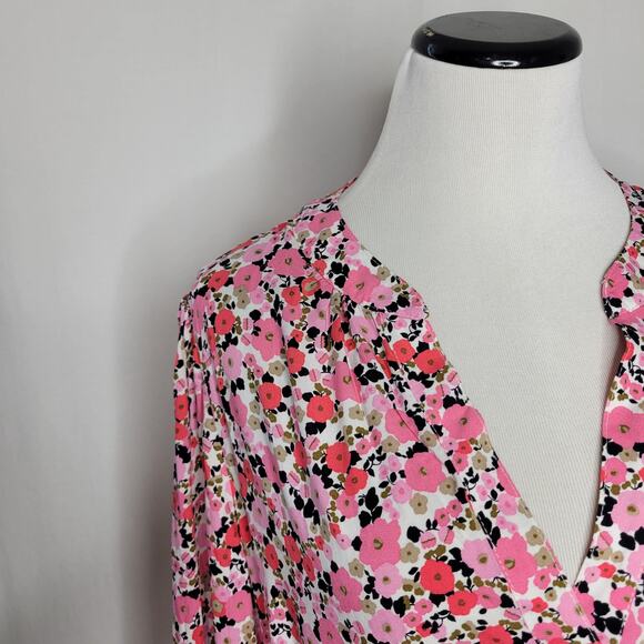 Tommy Hilfiger Floral-Print Sandbar Tie-Front Fit & Flare Tiered Dress NWT Large - Picture 4 of 10